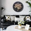 Horloge murale CLXEEST 24 pouces avec motif de carte du monde, grande horloge murale en métal doré noir pour décor de salon de campagne moderne, Reloj De Pared Para Sala