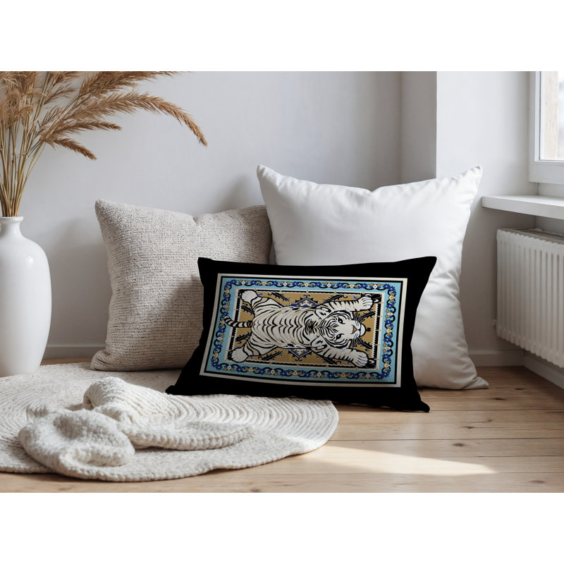 Oreiller rectangulaire réversible intérieur / extérieur Gibo Tiger, 18'' H X 25'' W X 5'' D, Bleu