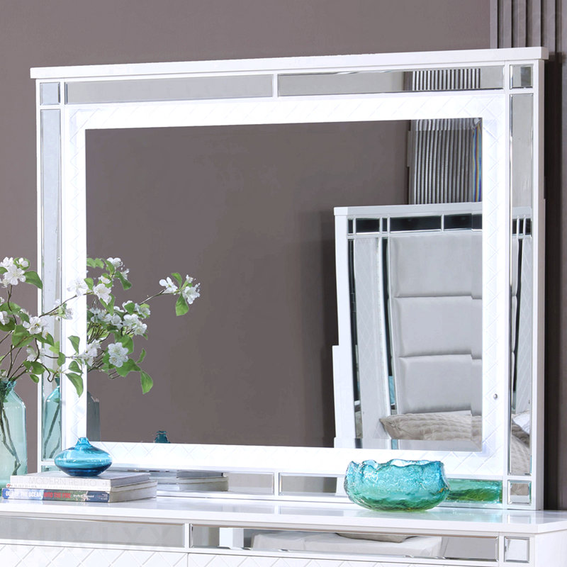 Miroir Livorno G02790-M, champagne argenté