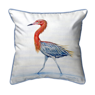  Housse et insert de coussin carré rouge Reddish Egret