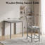 Ensemble de table de salle à manger compacte 5 pièces, comprenant 4 chaises rembourrées grises confortables pour petits appartements-2072385359