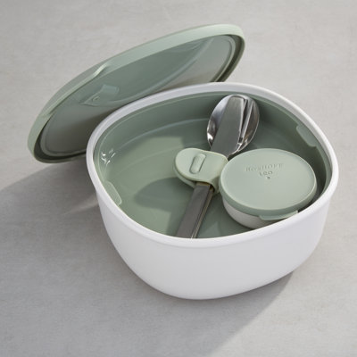 BergHOFF Leo To Go Salad Bowl With Flatware Set, Sage