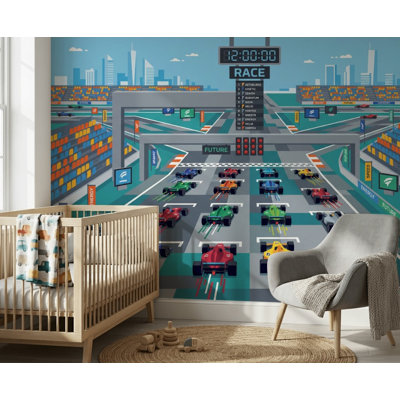 Décoration murale géométrique amovible de style Mid-Century