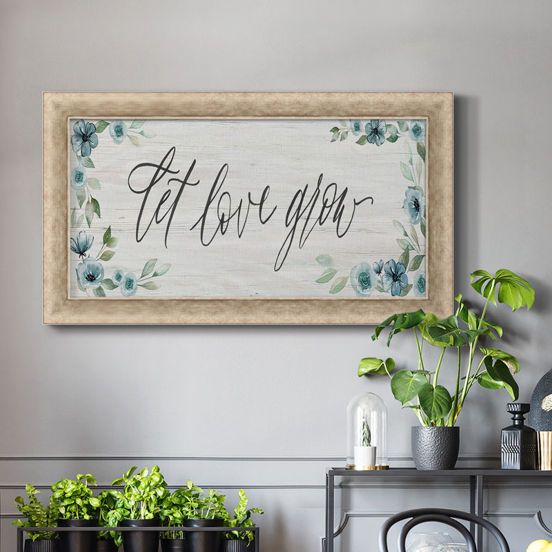 «Let Love Grown», toile encadrée de qualité supérieure - prête à être accrochée, H 25 po x l 45 po x P 1,25 po