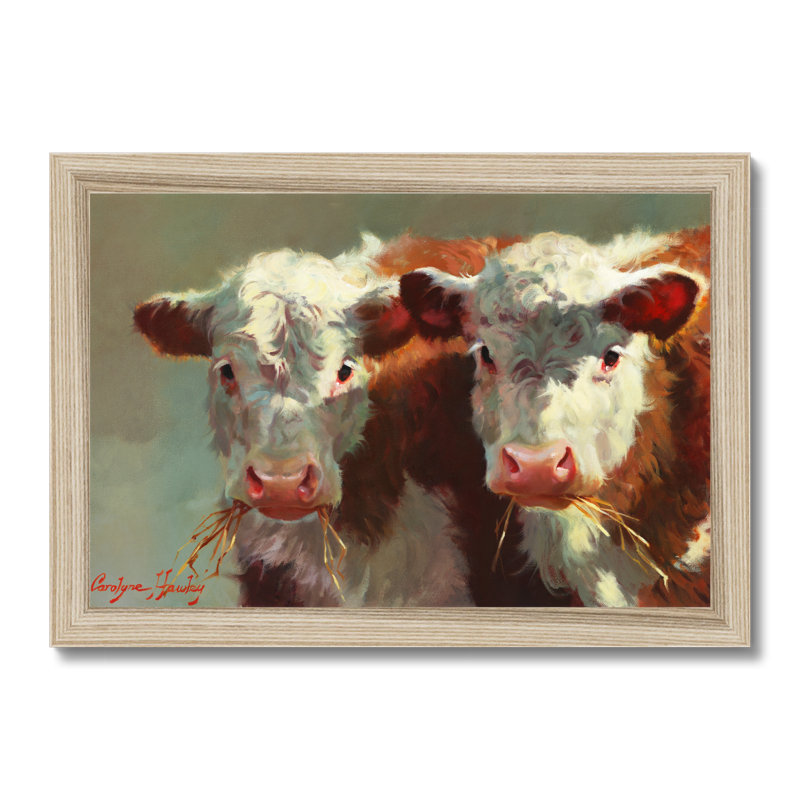 Babson Cow Belles by Carolyne Hawley - Painting, Natural Wood Framed Paper Print, 65cm H x 95cm W