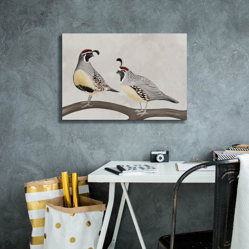  'Quail Pair' by Cat Thurman Designs Canvas Wall Art, 26" x 18"