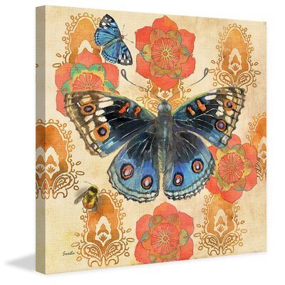 Blue Pansy Butterfly' by Evelia Painting Print on Wrapped Canvas -  Marmont Hill, ET-MWW-ES-4311-C-18