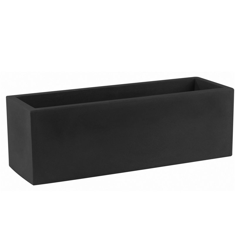 Jardinière - Pot de fleurs en résine - Basic, H 19,75 po x l 47,25 po x P 19,75 po, Noir