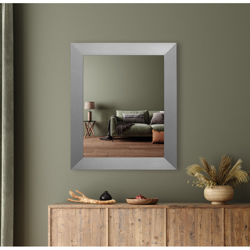 Miroir d'appoint mural Rayne, Nickel brossé