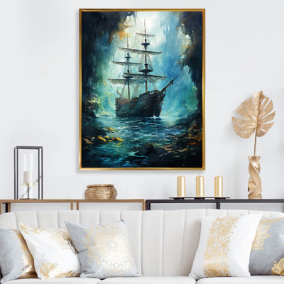 Sirènes chantant un bateau pirate - décoration murale nautique et plage
