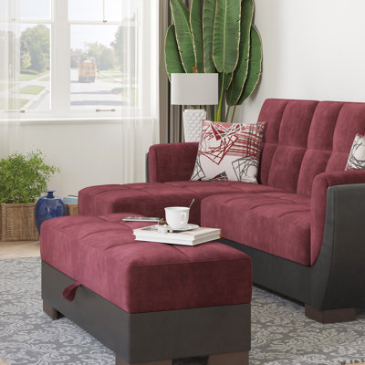 Repose-pieds avec rangement en microfibre Primenest Skyhaven Collection