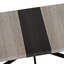 Table de salle à manger extensible rectangulaire, table de salle à manger rectangulaire rétro, table de salle à manger en fer fin noir à pieds croisés, avec boîte de rangement.