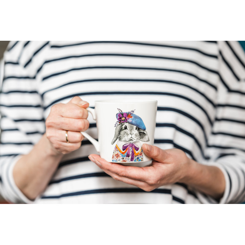 Tipperleyhill Rabbit Print Porcelain Mug, 380ml