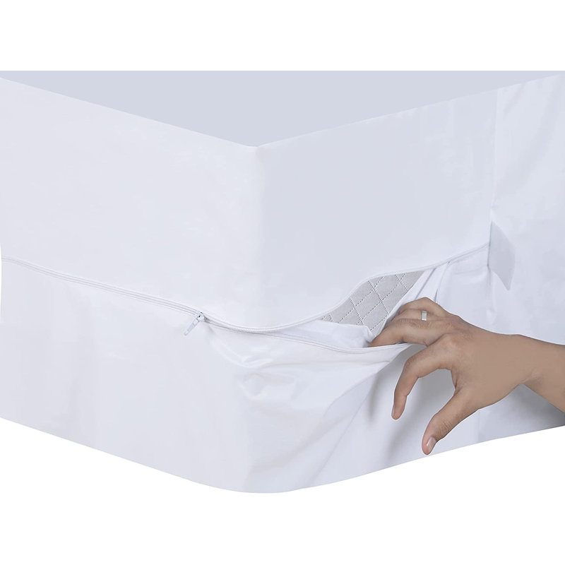 Protège-matelas imperméable et imperméable avec fermeture à glissière, Lit simple