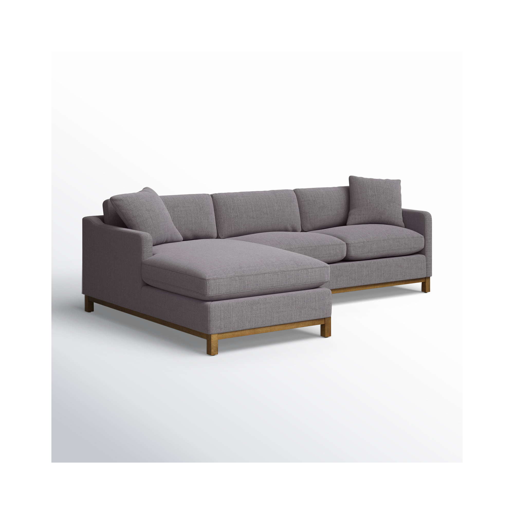 Cami 2 - Piece Upholstered Chaise Sectional, Left Hand Facing, Pewter Performance Basketweave