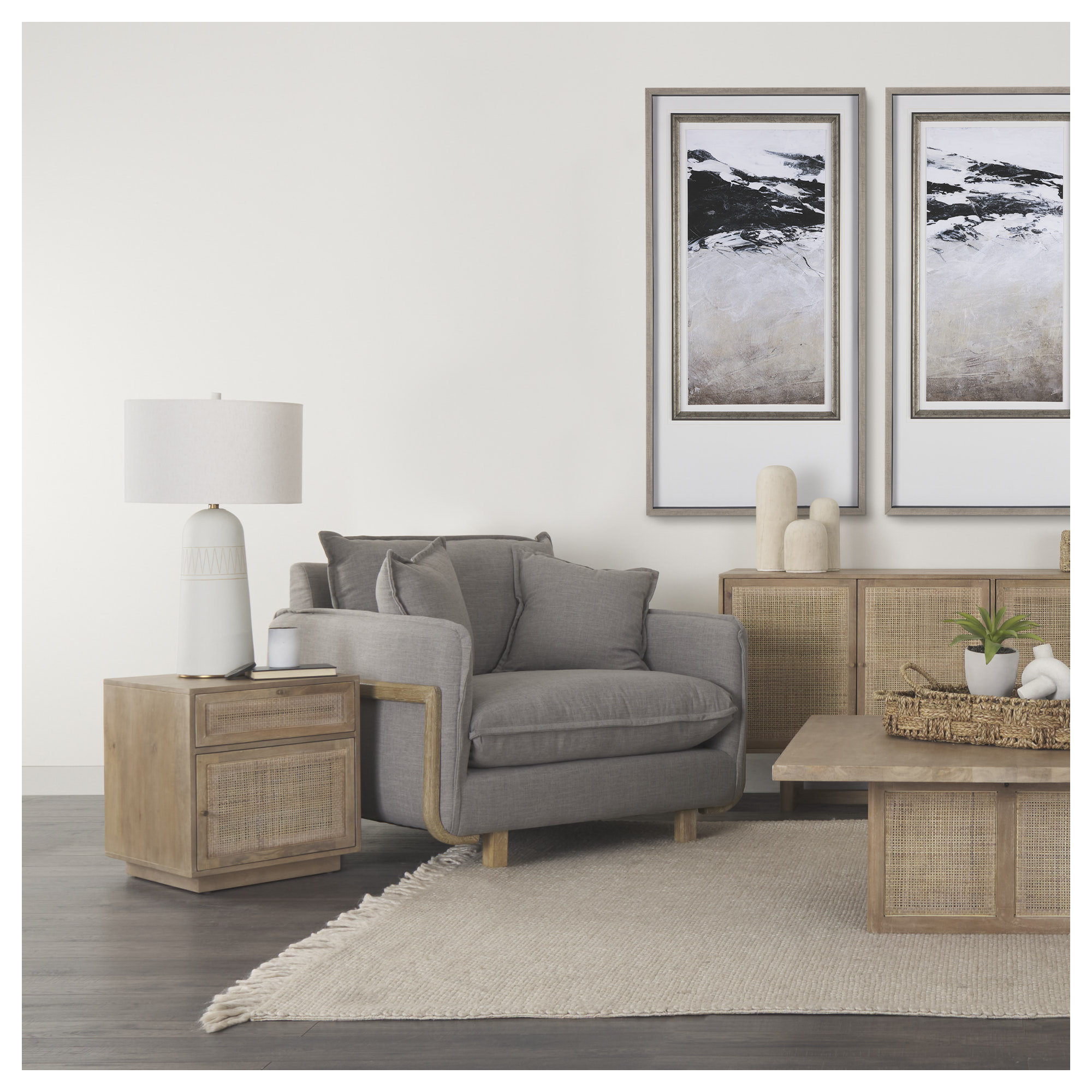 Cinna End Table With Storage, Light Brown