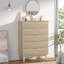 Ensemble de chambre à coucher 3 pièces, commode ouverte à 5 tiroirs, table de chevet à 3 tiroirs