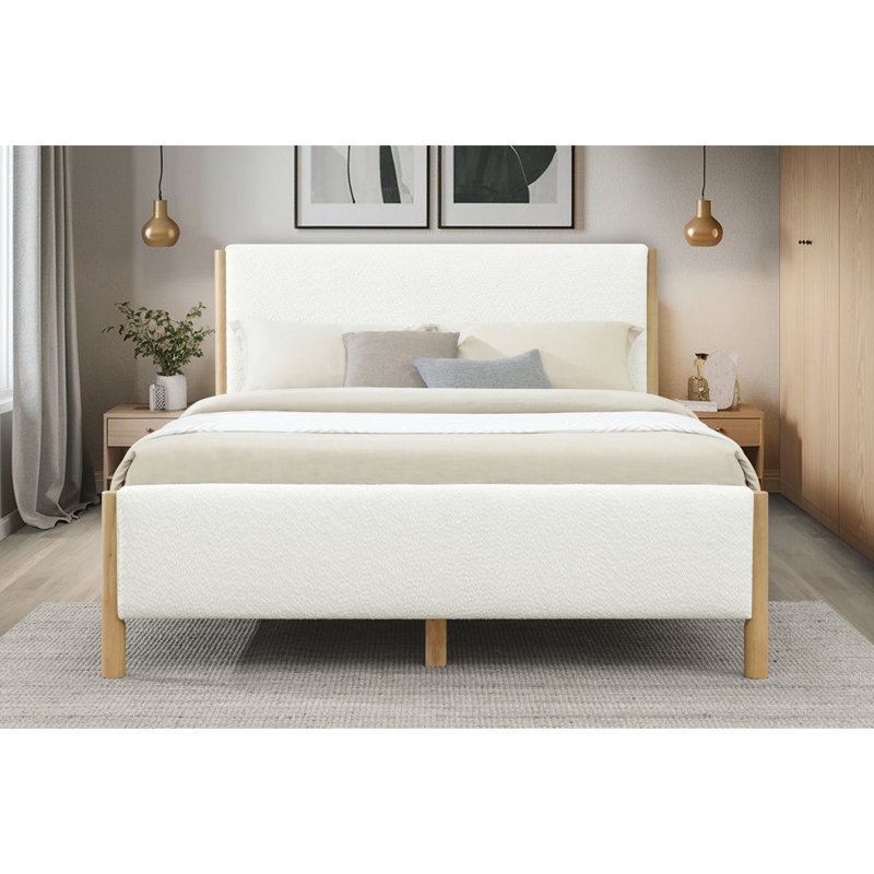 Structure de lit tapissier blanc moderne Modern