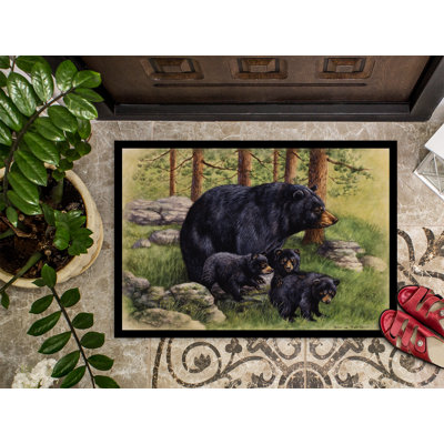Tapis de porte extérieur antidérapant Venture Black Bears