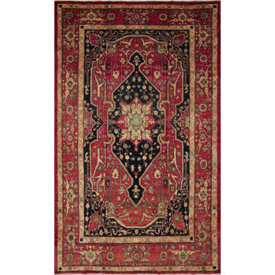 Tapis de la zone en laine 10 pi x 14 pi one-of-kind à la main noué la Romona