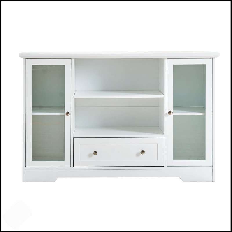 Buffet Farmhouse en bois avec tiroirs, portes et tablettes réglables pour un rangement polyvalent dans la cuisine