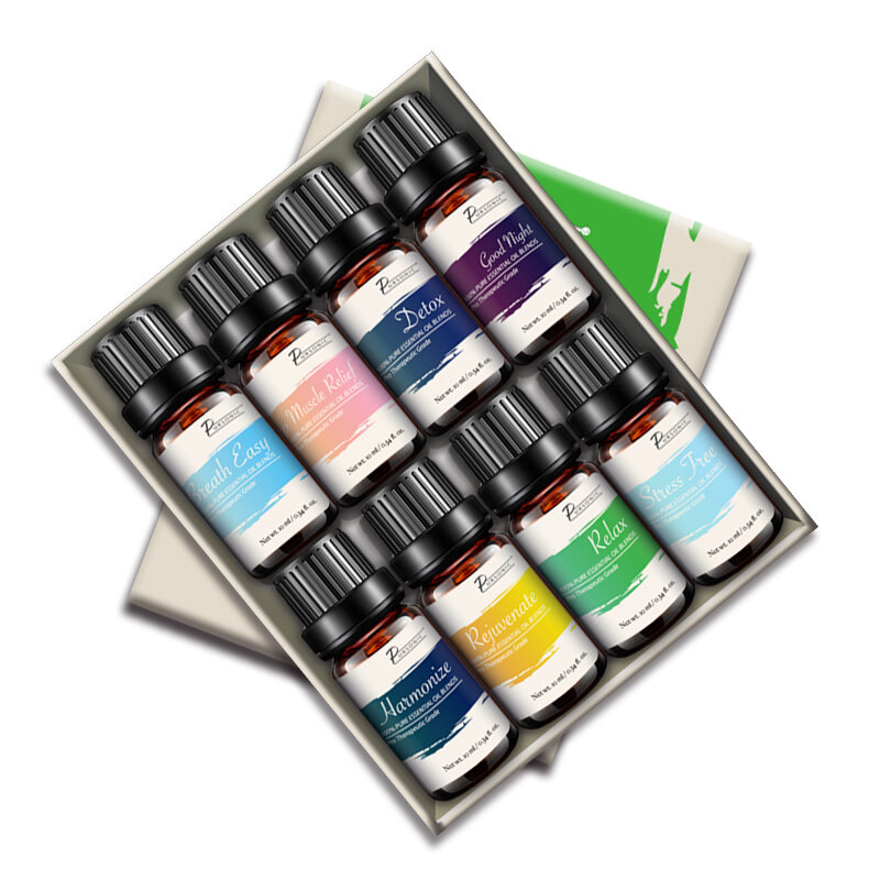 Ultimate Aromatherapy Ultrasonic 300ml Diffuser & Top 10 Therapeutic Grade Essential Oils Set