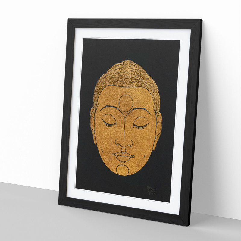 Head of Buddha Vol.2 by Reijer Stolk - Framed Print, 48cm H x 36cm W x 2cm D, Black Framed