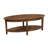 Mahkel 48" Wide Rustic Industrial Antique Wooden Oval Coffee Table 1 Open Shelf