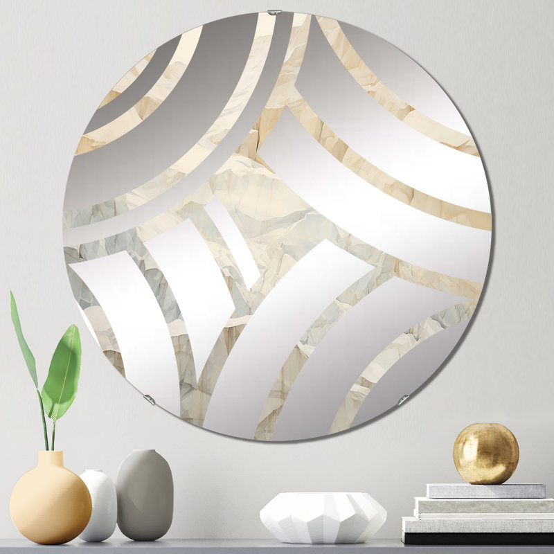 Cvetan - Miroir décoratif Center Wave, 23,6 po x 23,6 po