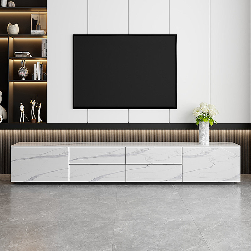 Meuble de rangement de meuble télé moderne et luxueux, H 21,65 po x L 94,49 po x l 15,75 po