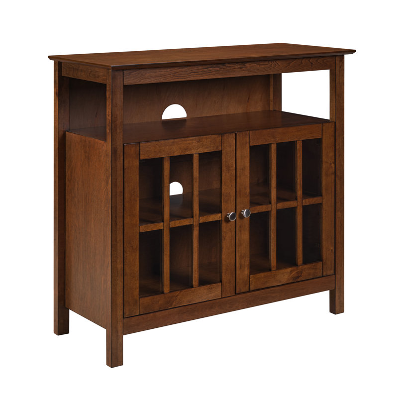 Meuble télé de 40 po avec armoires de rangement Bamard, Noyer foncé