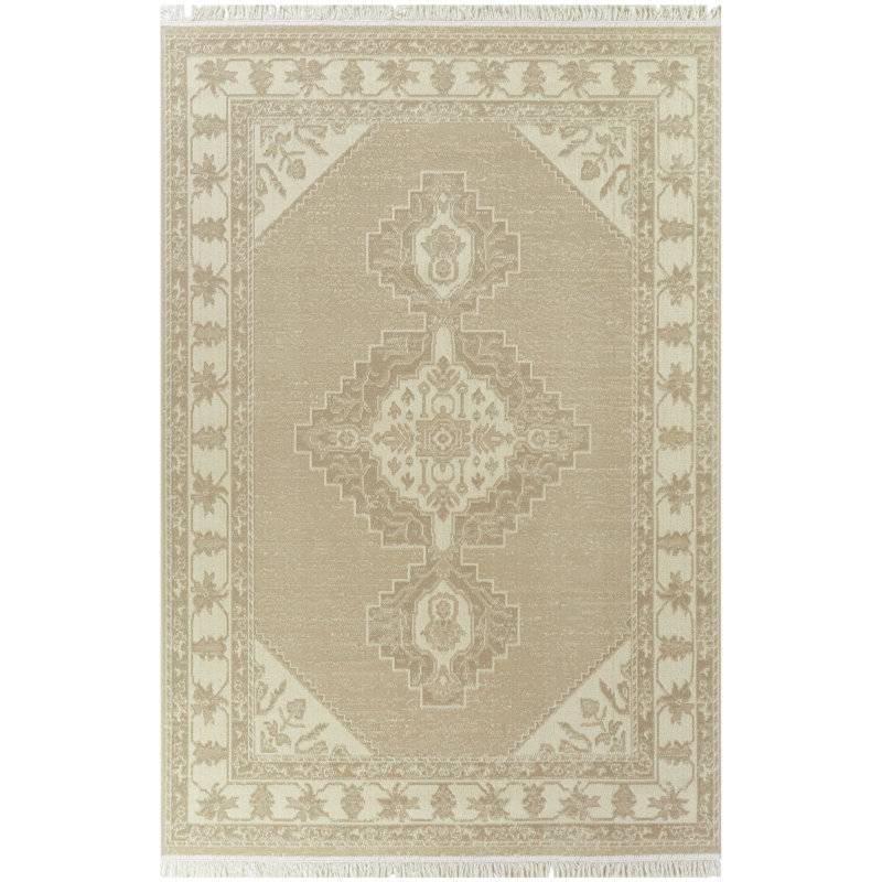 Euler Oriental Recycled Cotton Area Rug, Rectangle 7'10" x 10'