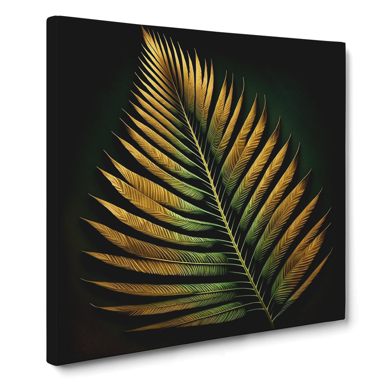 Palm Leaf - Wrapped Canvas, 35cm H x 35cm W x 3cm D