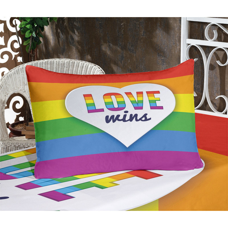 Multicolore ensemble de draps et taies décoratives Ambesonne Rainbow, Ensemble de draps pour lit simple + 1 drap-housse 