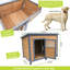 Grande niche pour chien en bois massif Jaequez, porte respirante, toit extérieur imperméable de 45 po, respirant, -