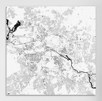 « berlin' », impression sur toile tendue, H 12 po x l 12 po x P 0,75 po, Pas de tapis, Toile tendue