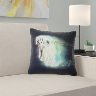 Housse de coussin carré avec insert Tiger