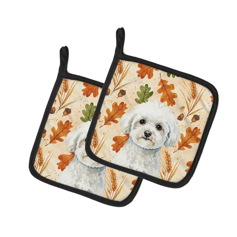 Paire de poignées Bichon Frise Heirloom Fall