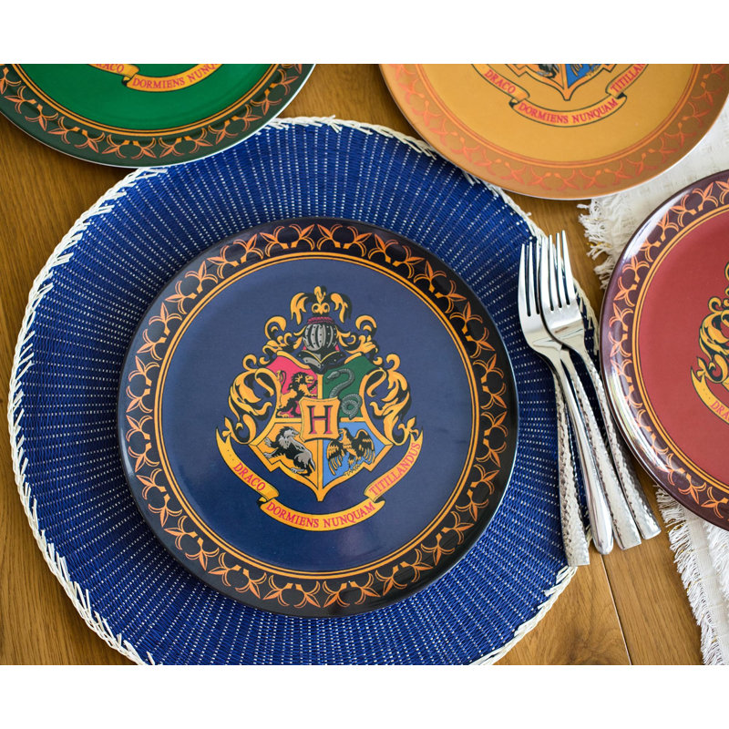 Assiettes à dîner en mélamine Harry Potter House Crêtes | Ensemble de 4