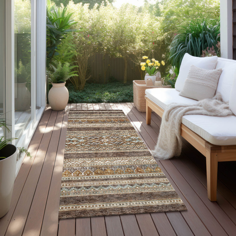 Tapis intérieur / extérieur Maestas avec envers antidérapant, Tapis de couloir 2 pi 3 po x 7 pi 6 po