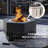 Sunjoy  28 In Smokeless Fire Pit with Removable Ash Pan, Outdoor Portable Wood Burning Fireplace with PVC Cover and Fire Poker ,Ideal for Camping, Bonfire, and Backyard, Black