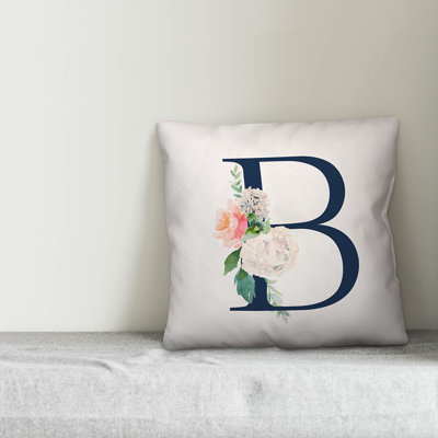 Monogram Outdoor Square Pillow Cover & Insert