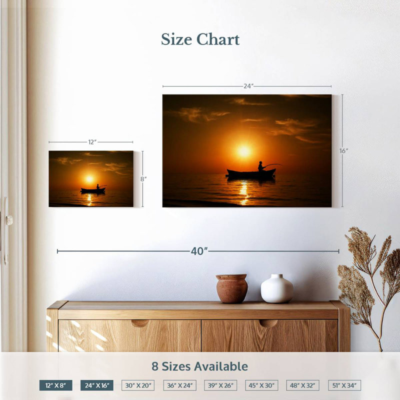 Senne Golden Sunset Pêche, H 16 po x l 24 po