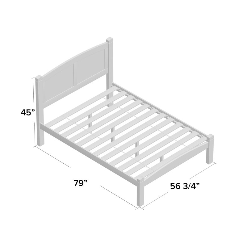 Lit plateforme Prescott, Cerisier, Simple