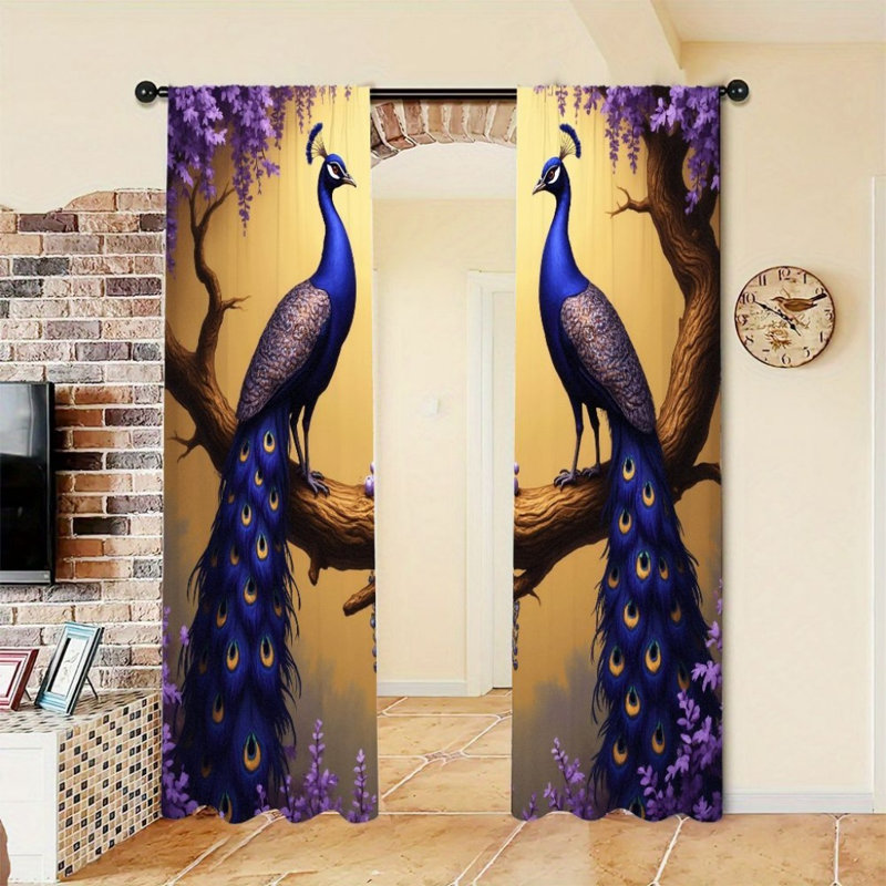 2PCS Majestic Peacock Plum Blossom, L 42 po x H 84 po x 2 pièces