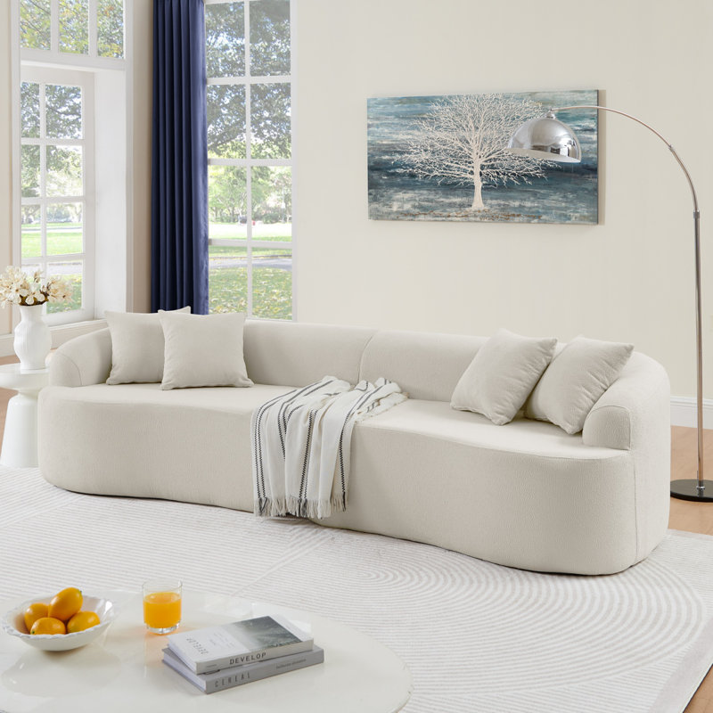 Canapé modulaire incurvé moderne Boneless Soflux, Tissu beige