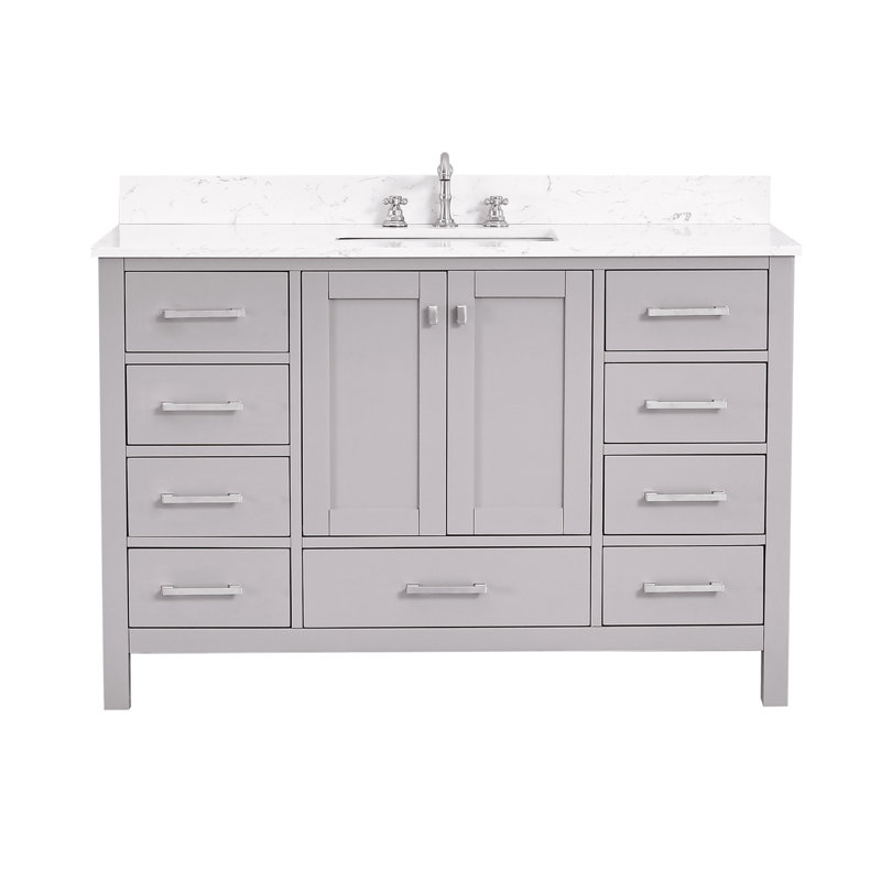 Meuble-lavabo 54 po avec lavabo simple Cholena, Gris