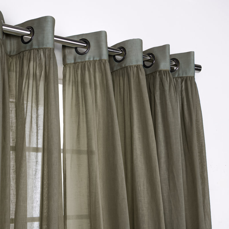 Rideaux semi-transparents avec œillets , Lichen, L 52 po x L 96 po