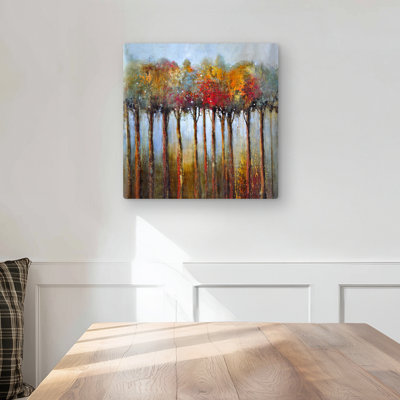 Colorful Leaves Trees - Orange Trees Metal Print for Home Decor