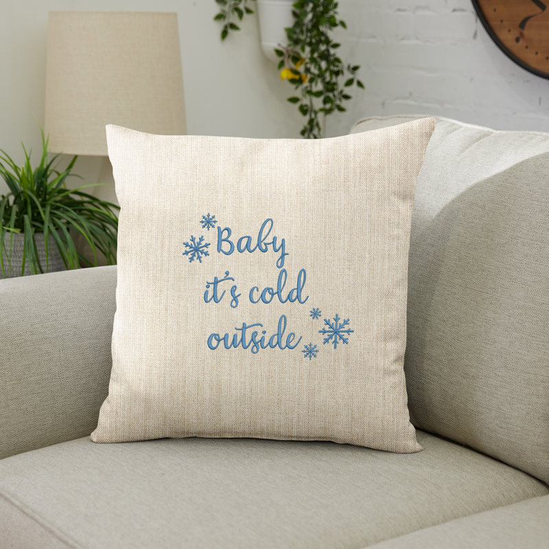 Embroidered Sunbrella® Outdoor Throw Pillow